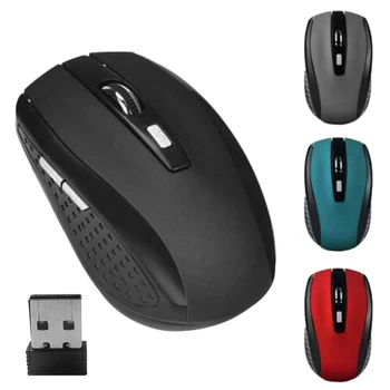 Преносима безжична оптична мишка 2.4 G, 6 бутона, USB-приемник, 2000 dpi, мишки за лаптопи Huawei, Xiaomi и т.н.