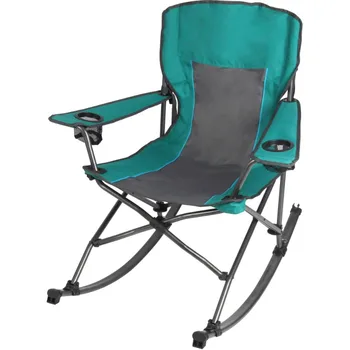 Ozark Trail Складное удобен люлеещ се стол за къмпинг, зелено, капацитет 300 килограма, сгъваем стол за възрастни на открито