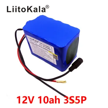 LiitoKala Голям капацитет 12 В 10Ah 18650 литиево-йонна батерия защитна такса 12,6 10 000 mah капацитет на + 12v 1A зарядно устройство