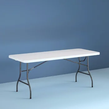 Сгъваема маса с 8 крака, foldout в центъра, бяла маса за градинска мебел, уличен маса