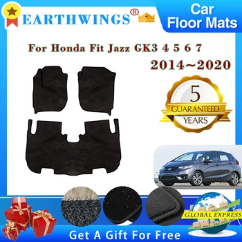 Автомобилни Постелки, Подходящ За Honda Fit (Jazz GK3 4 5 6 7 2016 2014 ~ 2020 GH7 GP5 6 Панелни Стъпала, Carpeted Floor, Накладки За Краката, Аксесоари