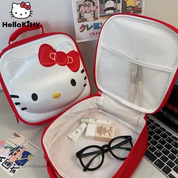Sanrio Hello Kitty Червена 3D Косметичка За Грим Сладко Чанта За Съхранение на Harajuku е Универсална Чанта Y2k Голям Капацитет Преносима Чанта За Жени Сладък