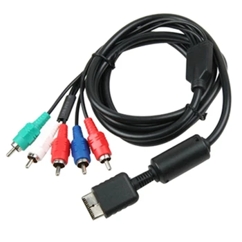 Ypbpr компонент за PS2/PS3/PS3 тънък HDTV-компонентен AV кабел с висока разделителна способност, 5-жичен, 6 фута, черен