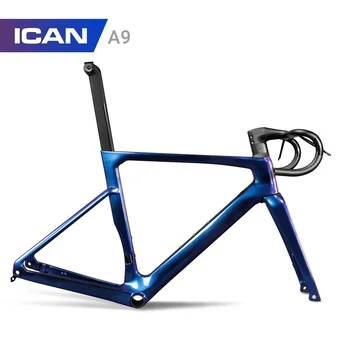 ICAN Нов Дизайн Изцяло от въглеродни влакна Пътен Дисковата Спирачка Велосипедна рамка на целия вътрешен кабел Велосипедни части velo de route
