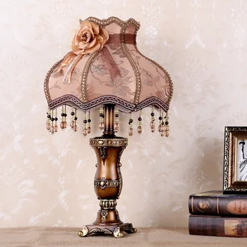 Настолна лампа в американски стил в стил кънтри, нощна лампа за спални, европейски стил, хол, кабинет, романтична лампа принцеса с листенца от