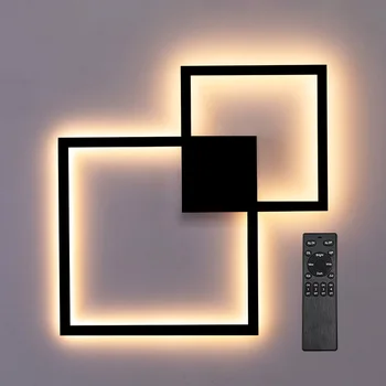 Hartisan стенен led лампа с дистанционно управление 24 W с регулируема яркост, квадратен дизайн, стенен тела за спалнята, хола, на съвременното декоративно осветление