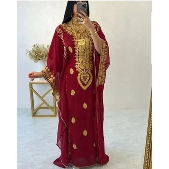 Червени модерен кралски caftans от Дубай, Фараша, Абая, модно дълга рокля, модни тенденции