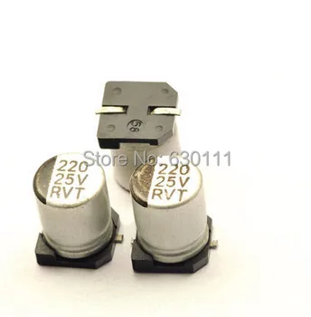 Безплатна доставка SMD електролитни кондензатори 220 icf 25 В 8*10,5 мм, 100 бр./лот