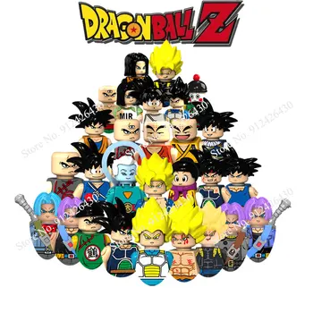 Son Goku Dragon Ball Z Карикатура Goku Зеленчуци Строителни блокове, Тухли, Мини фигурки аниме серия Детски сглобяеми играчки за Подарък за рожден ден