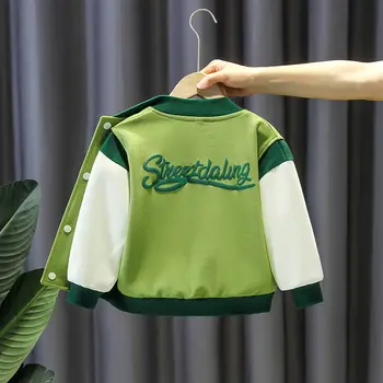 Детски дрехи, модерен топ в стил мозайка, палта за момичета, пролетно нова детска красива ежедневни бейзболна форма