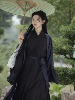 Женствена рокля Hanfu, Древнекитайский традиционен комплект Hanfu, женски костюм за cosplay, летни комплекти черни рокли Hanfu