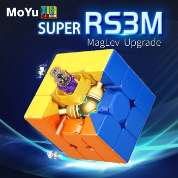 MoYu 3x3 Super RS3M Maglev Магически Куб 3x3 Магнитен Cubo Magico MEILONG3 Професионална Статия Пъзел Детски Играчки-Неспокойни