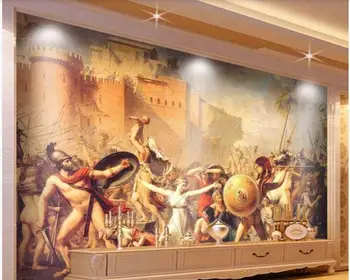 Изработена по поръчка стенопис, 3D фотообои, класически европейски военен герой, маслени бои, ТЕЛЕВИЗИЯ-на фона на тапети за хола, за стена, 3 d
