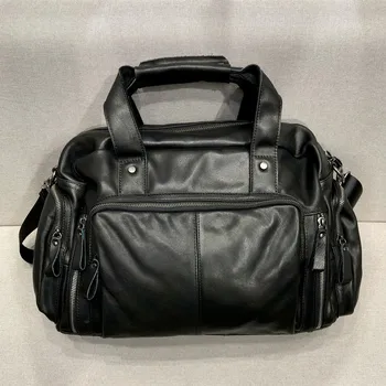Многофункционални ежедневни чанти за жени, по-голямата голям пътна чанта с дръжка, чанта през рамо от мека естествена кожа, дамски чанти през рамо