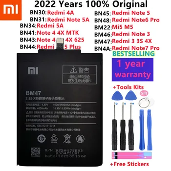 Оригинални Сменяеми батерии За Xiaomi Redmi Hongmi 4A 5A 3S 3X3 pro 5 Plus Mi5 M5 Note 3 4 5 4X Note 6 Pro 7 Pro Bateria