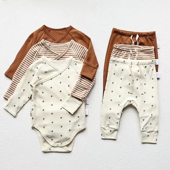 Есенен детски боди, памучен дрехи за новородени, вариант боди с дълги ръкави за бебета, панталони