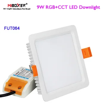Miboxer FUT064 9 W RGBCCT led Лампа Квадратен RGBWW тавана Лампа 110v ac 220 Вътрешен Панел за Лампи 2,4 Грама на Дистанционното управление / ПРИЛОЖЕНИЕ / Гласов Контрол
