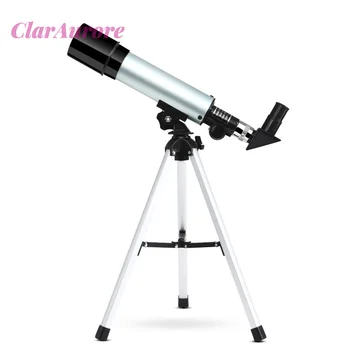 Професионален астрономически телескоп със статив, фокусно разстояние 360 мм рефрактор 90X Детски телескоп за изследване на Луната