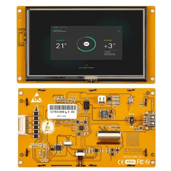 Сензорен екран SCBRHMI - Civic 5-инчов сензорен дисплей HMI, вграден RTC с RS232/RS485 / TTL, прилаган до интернет на нещата