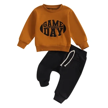 Комплект панталони за новородено, зимно hoody с писмото принтом и панталони дантела прозорци за малки момчета, комплекти с штанами за бебета, костюми