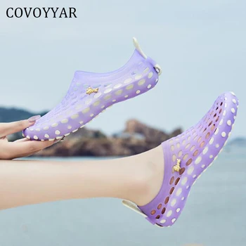 COVOYYAR/летни сандали, дамски модни желейная обувки на равна подметка, плажни и ежедневни обувки за вода, дамски сандали, без съединителни WFS806