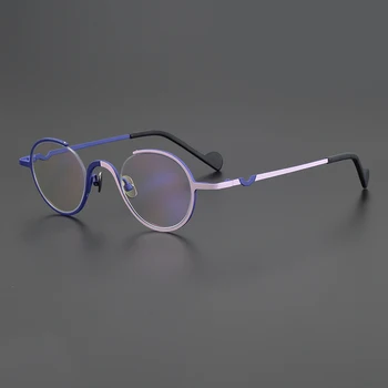 Висококачествена цветова гама, уникална закръгленост от чист титан, мъжки оптични рамки за очила, очила за четене при късогледство, дамски слънчеви очила по рецепта