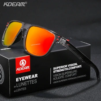 KDEAM Класически стръмни поляризирани квадратни слънчеви очила с антирефлексно покритие за Огледално многоцветни слънчеви очила дамски модни Gafas de sol с футляром