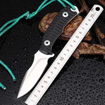 Безплатна доставка нож за самозащита на открито, оцеляване в полеви условия, прав нож с висока твърдост, преносим див нож