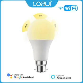 CORUI WIFI Умна Крушка E27 B22 15 Вата студена и Топла Затъмняване Алекса Google Home Гласово Управление на Лампа за Поддръжка на Облачна Интелект