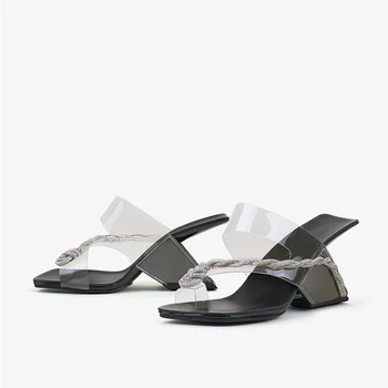 Прозрачни сандали от TPU, 8 см, необичайни сандали на висок ток с отворени пръсти, лятна уютна ежедневни дрехи, летни дамски HL521 MUYISEXI
