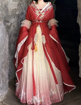 Традиционен костюм Ханьфу, Древен китайски женски костюм Ханьфу, cosplay, шоу за партита, китайското рокля, традиционното и женствена рокля