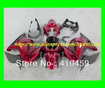 Стръмен черен пламък-червена комплект Обтекателей за KAWASAKI Ninja ZX250R 08 09 10 11 12 ZX 250R 2008 2012 EX250 08-12 2008-2012