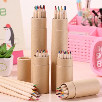 Професионален 12 цветен молив за деца Kawaii ученически пособия 2023 канцеларски материали маслен цветен молив за рисуване