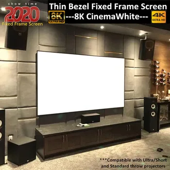 100 Инча 250 инча 16: 9 PVC бял кино формат UHD с фиксирани панела, преносим проектор за домашно ТЕЛЕВИЗИЯ-кино, прожекционен екран