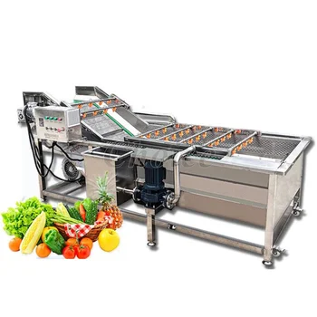 Високоефективна машина за почистване на зелени зеленчуци с въздушен балон, група сливи, машина за миене на пъпеш Hami, машина за миене на плодове