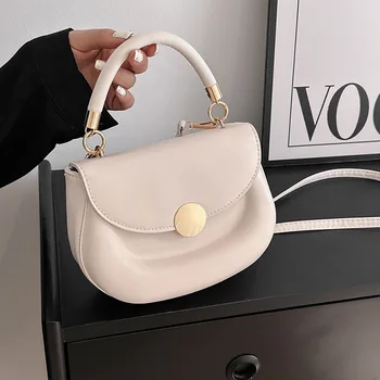 Модерна чанта с каишка-веригата, модерна квадратна мини чанта с капак от изкуствена кожа, обикновен ежедневни чанти, чанта през рамо