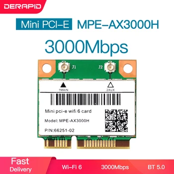 3000 Mbps Wifi 6 Безжичен Адаптер Mini PCI-E Карта Bluetooth 5,0 Лаптоп Wlan Wifi Карта 802.11 ax/ac 2,4 G / 5 Ghz МУ-MIMO Windows 10