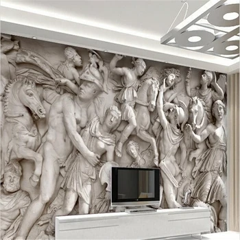 beibehang papel de parede 3d Потребителски фотообои 3D Европейските римски статуи, художествени ресторант ретро разтегателен фон тапети стенопис