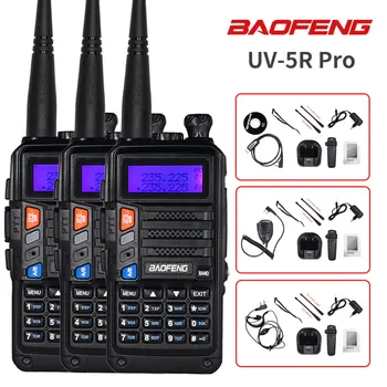 Преносима радиостанция Baofeng UV5R Pro Радиостанция Двустранно Шунка Boafeng Radio 3 бр. Мощна Двойна Радиостанция VHF/UHF Walike за Лов на 10 км