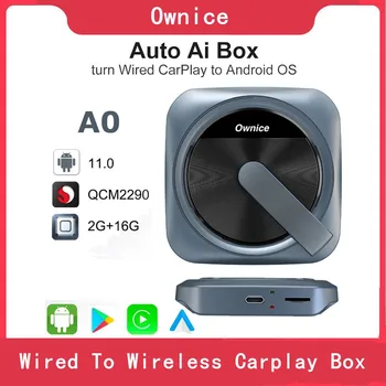 Ownic Smart Кабелна Безжична Carplay Box За Kia VW Toyota Peugeot Dongle Android 11 TV Auto Ai Box Spotify и Netflix Ownice