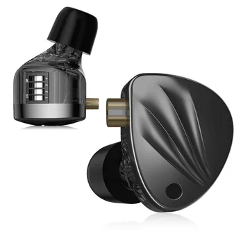 KZ Krila Регулируема кабелни слушалки Хибридна технология 1BA + 1DD Монитор в ухото Слушалки Hi-Fi Музикални бас слушалки с микрофон