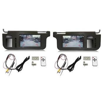 7-инчов черно авто лявата козирка, огледало за обратно виждане, монитор LCD, 2-канален видео, резервни части
