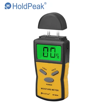 HoldPeak HP-883A Измерване на влажност на дървесина Led Дисплей Сензор за Измерване на дълбочина индукция Tpye 50 мм Осветление за Задържане на данни Автоматично изключване на захранването