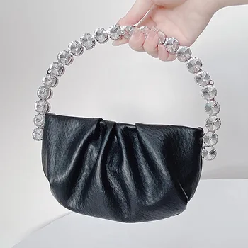 Дамски клатчи Ins, модни мини-проста вечерна дамска чанта с кристали