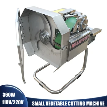 Търговска машина за рязане на зеленчуци 110 В На 220 В, автоматична машина за рязане на листа от праз и целина от неръждаема стомана