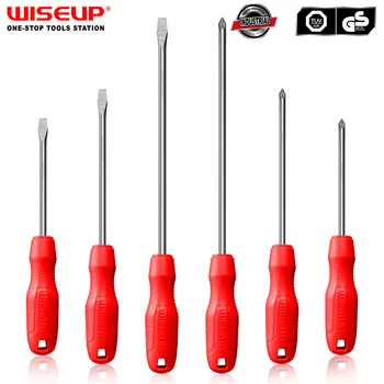 WISEUP 6 бр. комплекти магнитни отвертки с прорези/Phillips CR-V отвертка за ремонт на ръчни инструменти с отвор