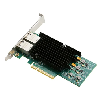Сървър мрежова карта PCIE 8X с чип X540 Мрежова карта 10G 2-портов ethernet карта Etherent RJ45 LAN адаптер