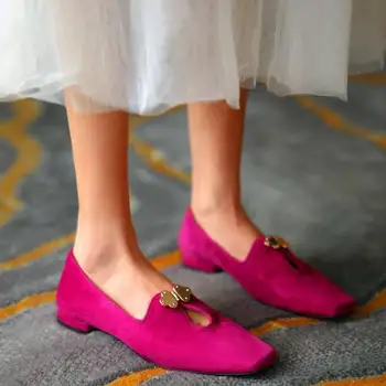 Дамски обувки на равна подметка, обикновена фини обувки с кръгло бомбе, елегантни обувки в стил ретро, ежедневни офис обувки, калъфи за обувки, дамски обувки