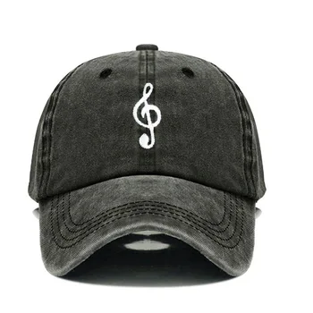 Бейзболна шапка с бродерия с музикални символи 2023, солнцезащитная шапка, стилни и удобни ежедневни шапка