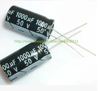 100шт 1000 uf 50 105 От 50 До 1000 uf бразда електролитни кондензатори 13x25 мм